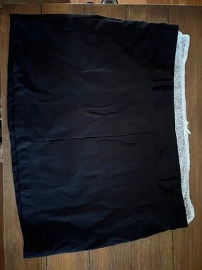 wild fable Black Midi Skirt with White Lace Trim